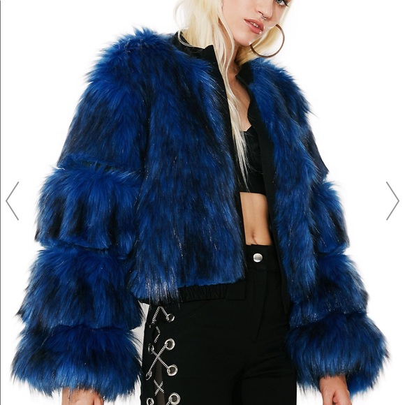 Dolls Kill Jackets & Blazers - Moon baby fur bomber jacket